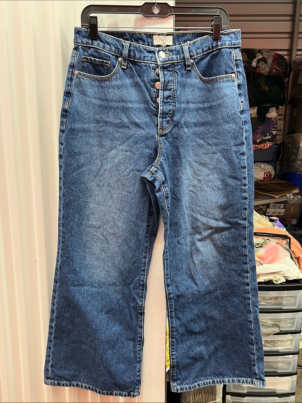 Classic High-Rise Wide-Leg Jeans — Deep Blue Denim